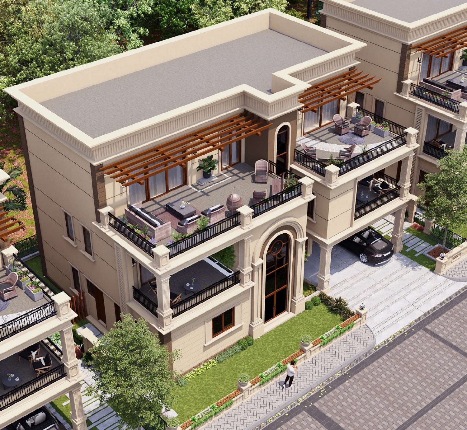 Subishi Nirvana 500 sq.yd east facing villa elevation